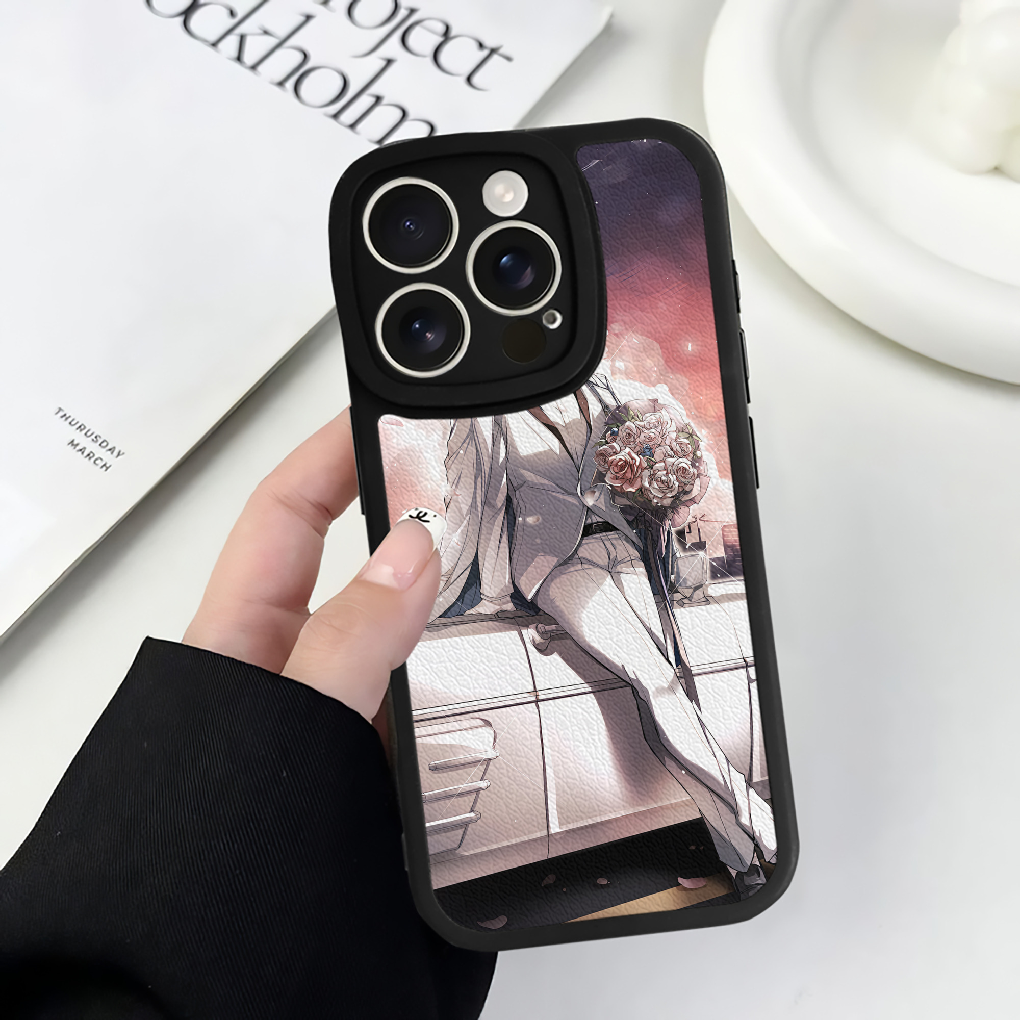 （画像用） 文豪ストレイドッグス Bungo Stray Dogs 【iPhone 16シリーズ対応】シリコンスマホケース（レザー調） 材質：シリコン